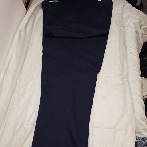 Roundtree & Yorke Big & Tall Work Slacks Navy Blue Khakis - Picture 5 of 11